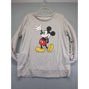 Disney Mickey Mouse Women's Gray Sweatshirt Pockets Size XXL